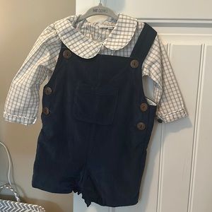 Magnolia Honey boutique 18m two piece overall and Peter Pan collared shirt